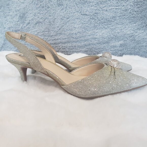Alex Marie Allyn Shimmer Rhinestone Slingback Dress Pumps Women's Size 8, 10, 11 - Picture 4 of 7